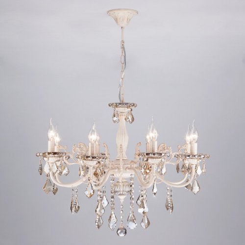 Люстра потолочная восьмирожковая Eurosvet E14 Белый с золотом фото Люстра потолочная восьмирожковая Eurosvet E14 Белый с золотом картинка